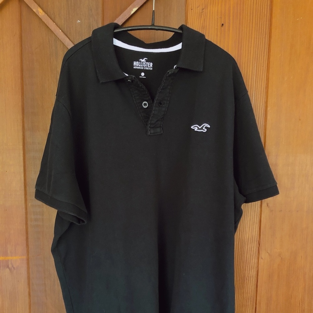 【2 pcs set black / white 】Hollister Advanced Stretc Mens polos XL